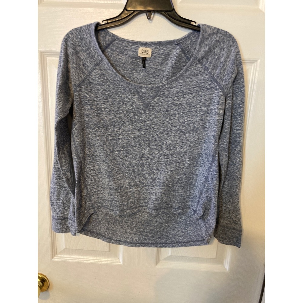 Check and Stripe C&S Blue Heathered Space Dye Raglan Long Sleeve Top‎ Small